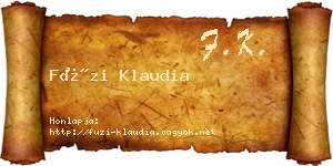 Füzi Klaudia névjegykártya