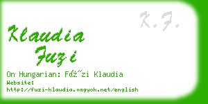 klaudia fuzi business card